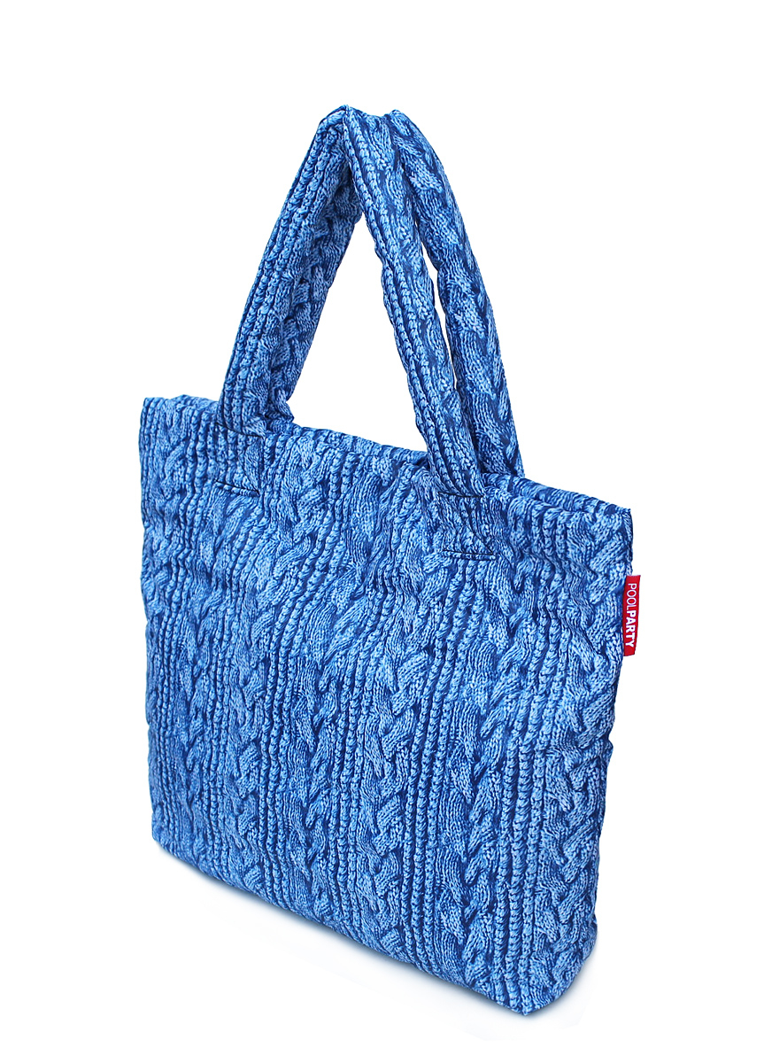 Дута сумка в принт в'язки, синя / POOLPARTY