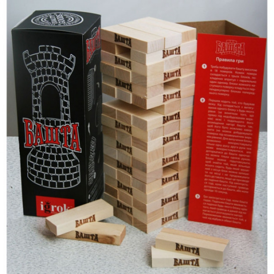 Вежа з логотипом / Jenga, Джанга, Дженга  українською мовою (Игрок)