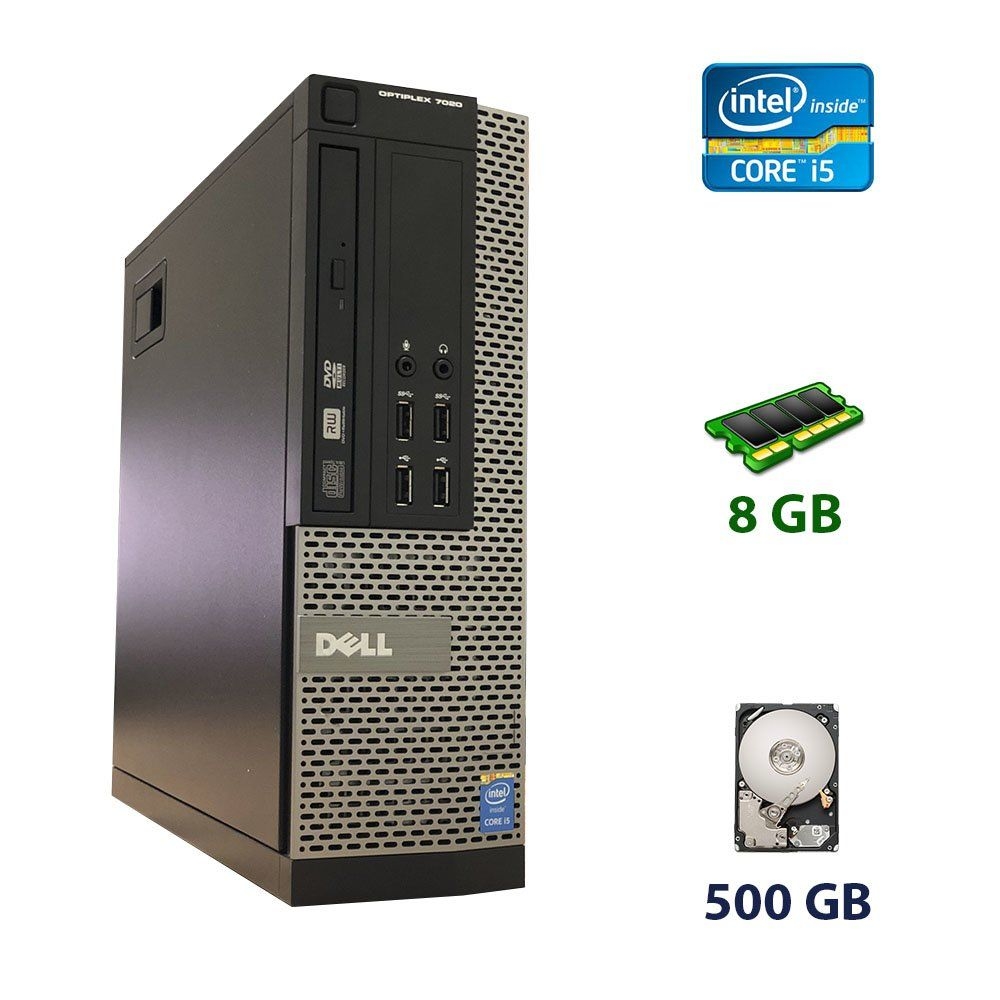 Б/в Dell OptiPlex 7020 SFF / Intel Core i5-4590 (4 ядра по 3.3 - 3.7 GHz) / 8 GB DDR3 / 500 GB HDD / DVD-RW