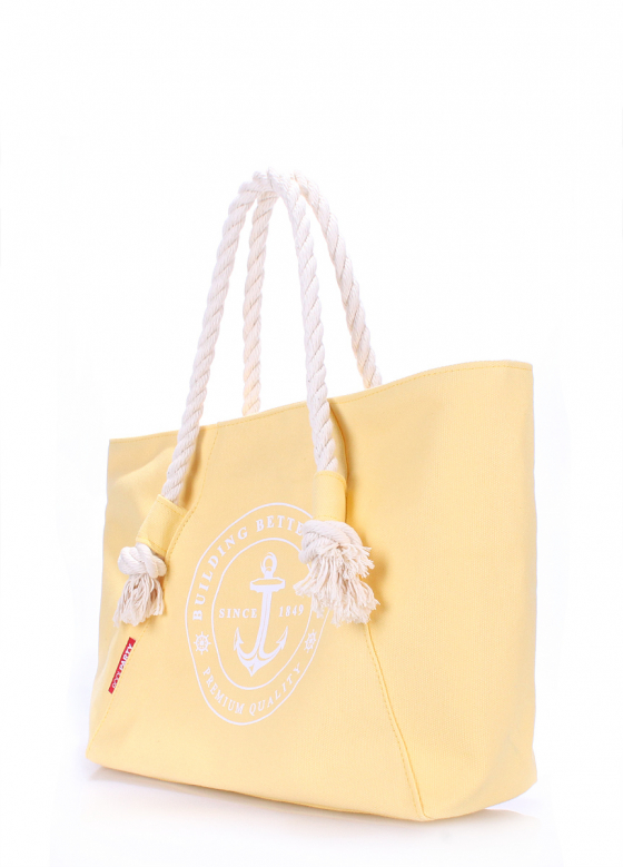 Котонова сумка з трендовим принтом, жовта / POOLPARTY