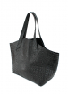 Шкіряна сумка Fiore з фактурою під крокодилячу шкіру, чорна / POOLPARTY