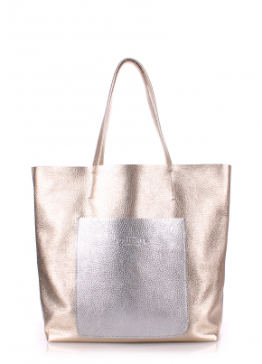 Шкіряна сумка Mania, золото-срібло / POOLPARTY