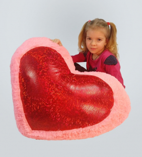 Плюшева іграшка Mister Medved Подушка-серце зі вставкою "голограма" 75 см