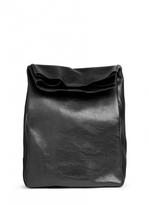 Шкіряна сумка-клатч Lunchbox, чорна / POOLPARTY
