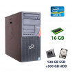 Б/в Fujitsu Esprimo P710 E85+ Tower / Intel Core i5-3330 (4 ядра по 3.0 - 3.2 GHz) / 16 GB DDR3 / 120 GB SSD+500 GB HDD / nVidia GeForce GTX 1050 Ti, 4 GB GDDR5, 128-bit