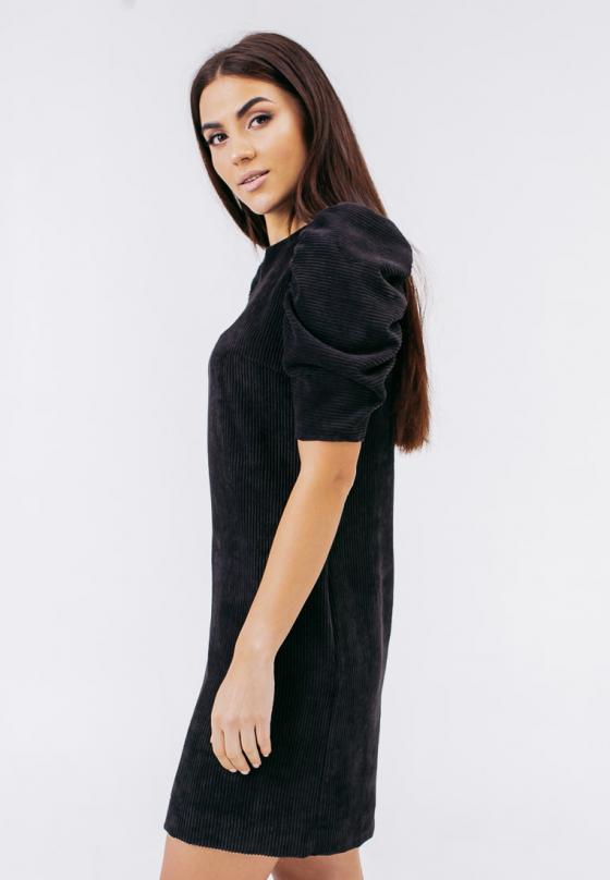 Вельветова сукня міні, чорна / Bessa