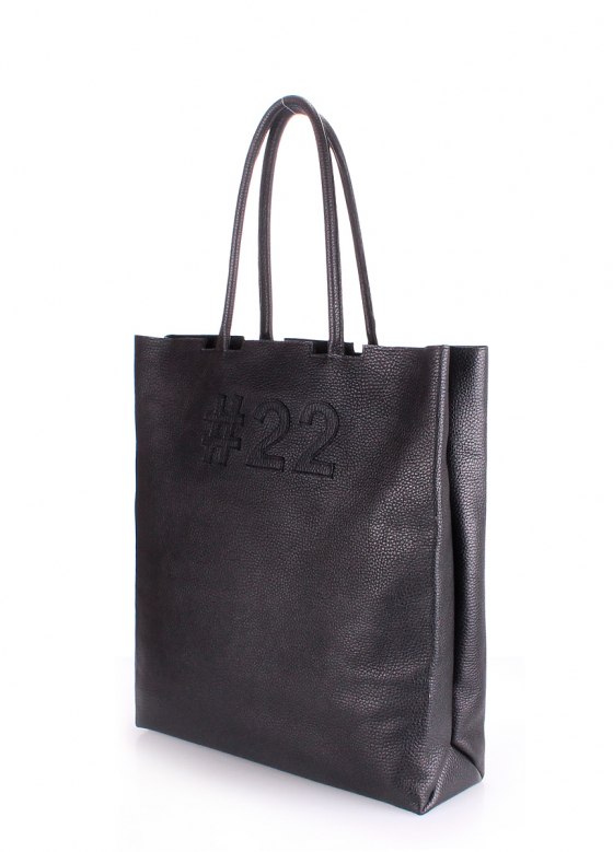 Шкіряна сумка #22, чорна / POOLPARTY
