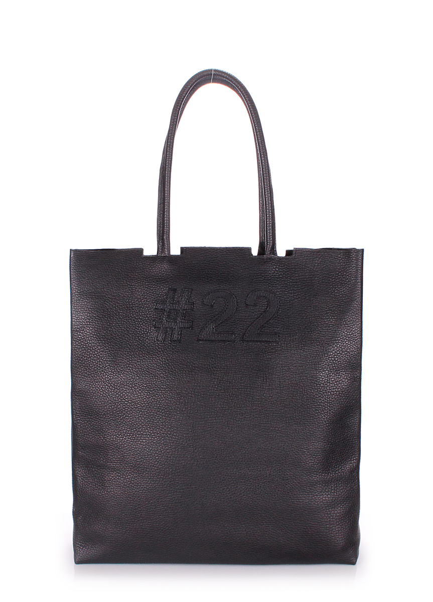 Шкіряна сумка #22, чорна / POOLPARTY