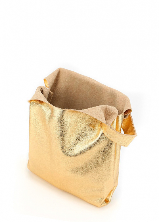 Шкіряна сумка Tote, золото / POOLPARTY