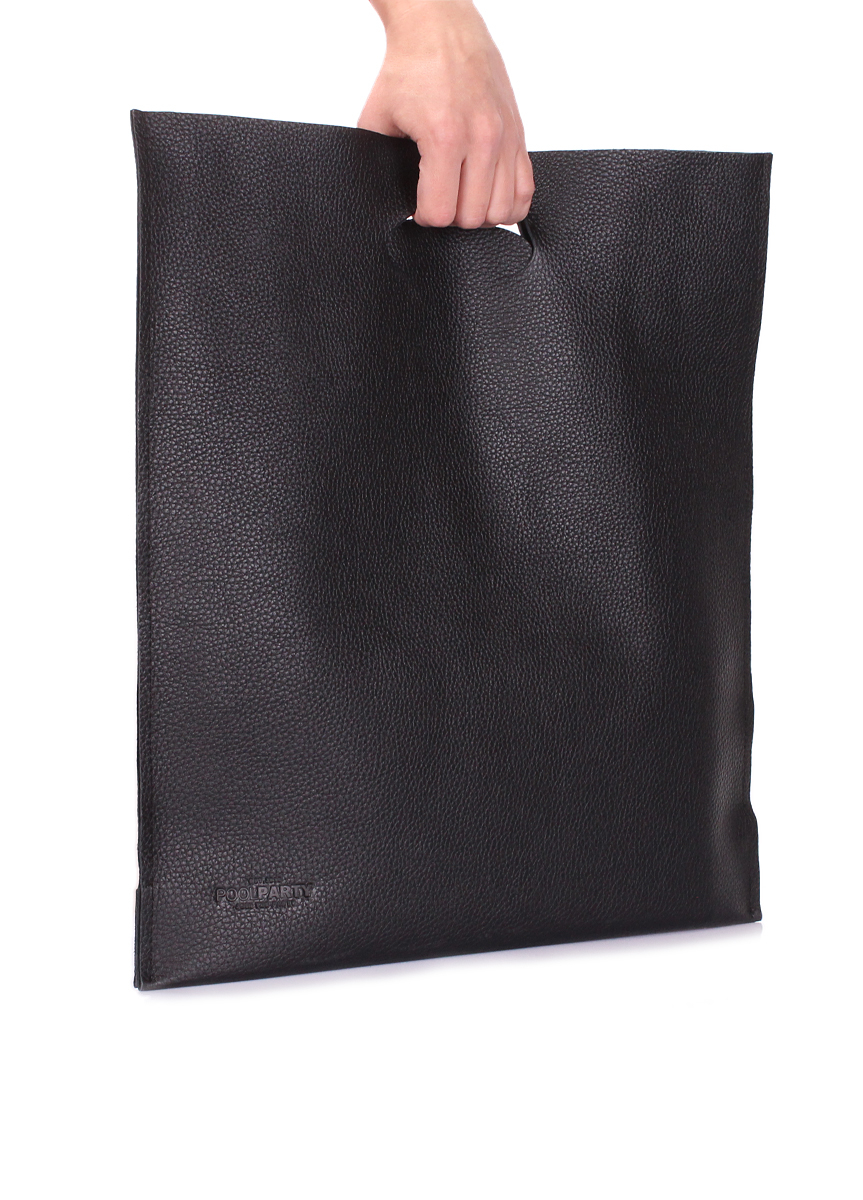 Шкіряна сумка Shopper, чорна / POOLPARTY