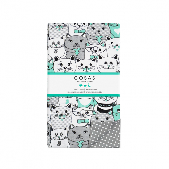 Комплект підліткової постільної білизни CATS DOTS GREY (Cosas)