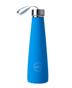 Термопляшка Summit B&Co Conical Bottle Flask Rubberized Neon Blue 450 мл