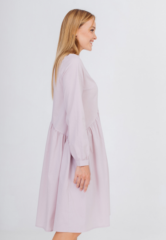 Сукня-сорочка зі скошеним воланом, рожеве / Bessa