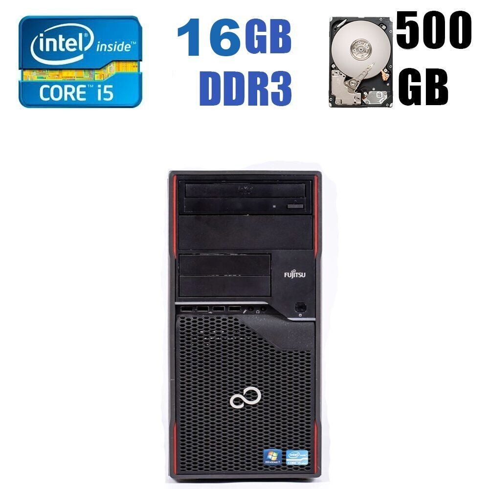 Б/в Системний блок Fujitsu Celsius W410 Tower Intel Core i5-2400 / 16 Гб / HDD 500 Гб