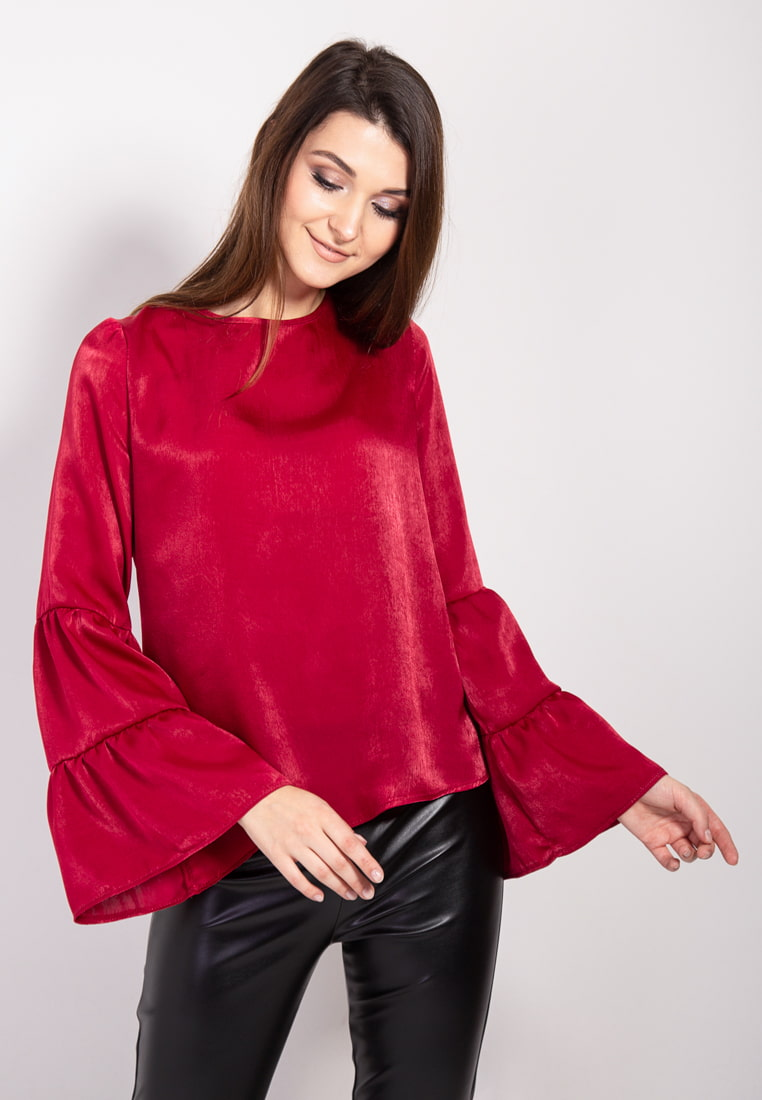 Блуза з вирізом на спині, червона / Bessa