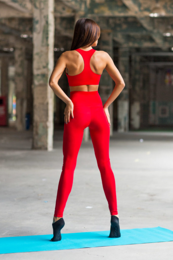 Комплект Red Corset (легінси та топ) / Designed for Fitness