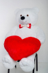 Ведмідь з серцем Mister Medved Білий 2 метри