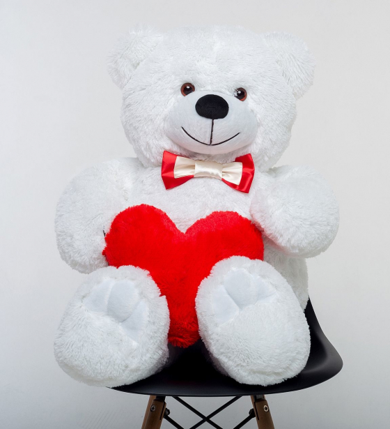 Ведмедик з серцем Mister Medved Білий 110 см