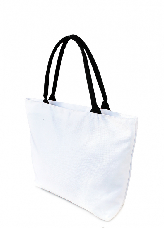 Котонова сумка з трендовим принтом, біла-мультиколор / POOLPARTY