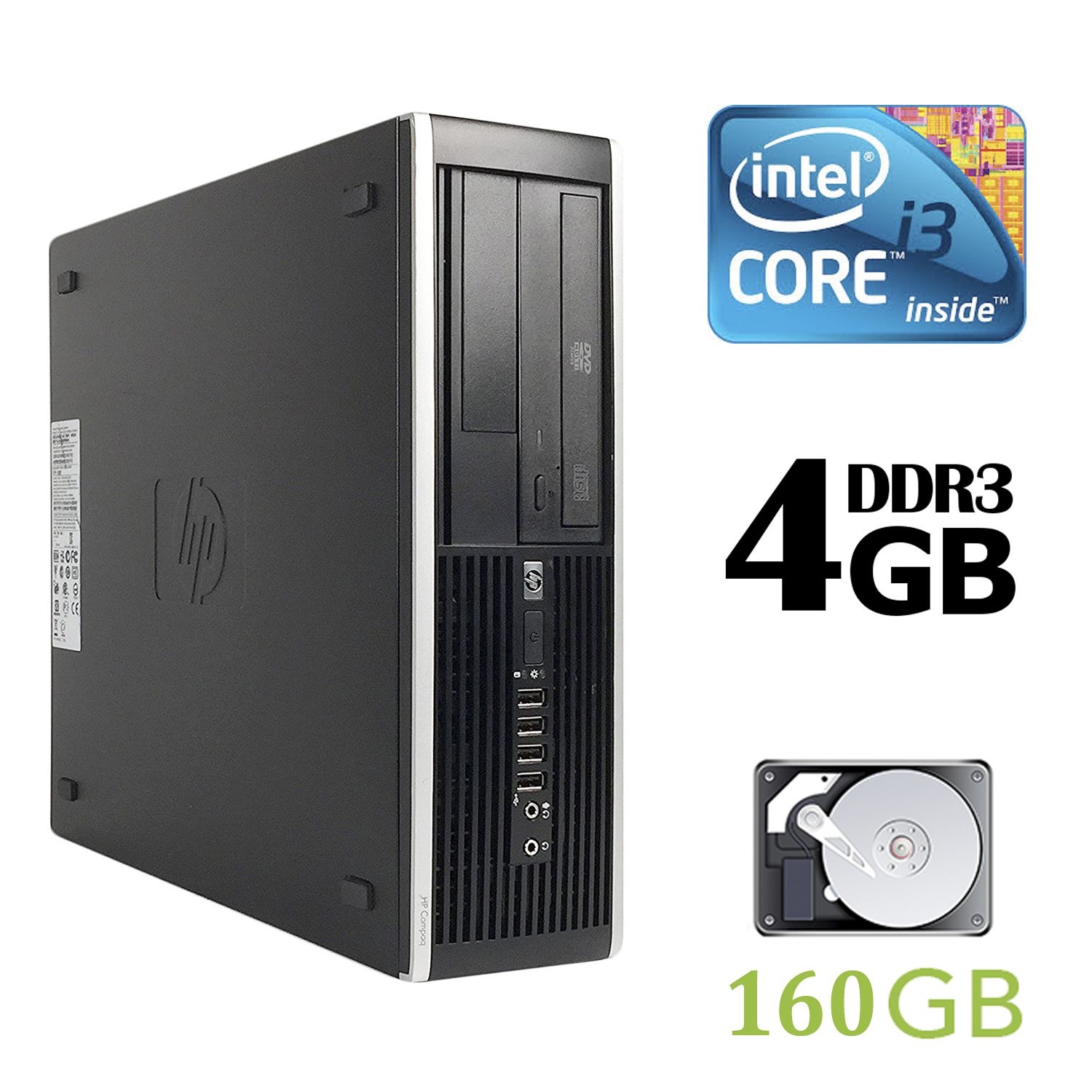 Б/в HP Compaq 6200 Pro SFF / Intel Core i3-2100 (2 (4) ядра по 3.10 GHz) / 4 GB DDR3 / 160 GB HDD