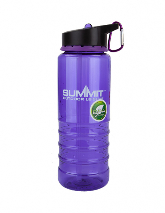 Пляшка Summit Water Bottle Tritan з соломинкою і карабіном Фіолетова 700 мл