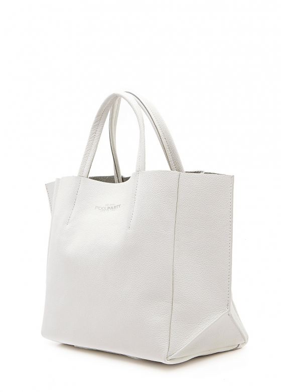 Шкіряна сумка Soho, біла / POOLPARTY