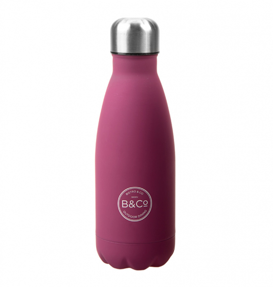 Термопляшка Summit B&Co Thermal Bottle Rubberized Berry Бордова 350 мл