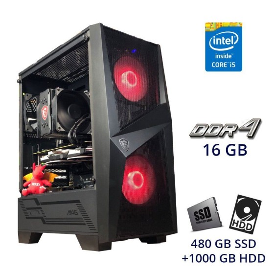 Б/в Системний блок MSI MAG FORGE 100M PRO Tower Intel Core i5-10400F / 16 Гб / SSD 480 Гб + HDD 1 Тб