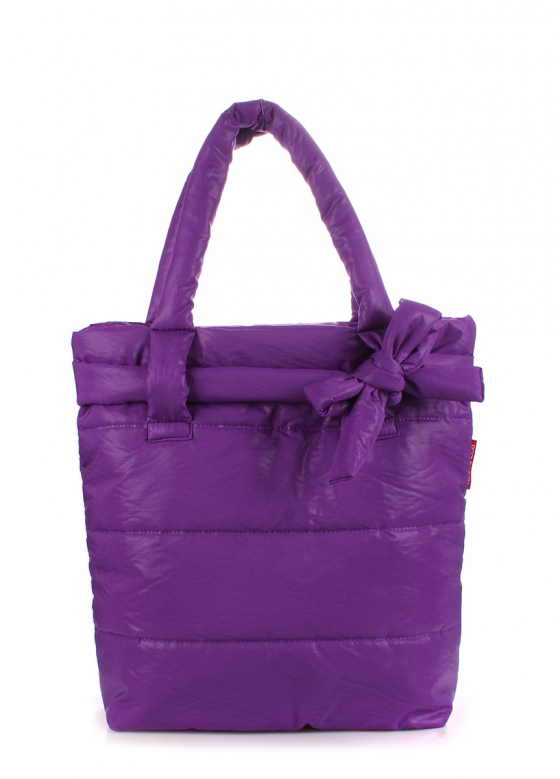 Дута довга сумка прошита горизонтально з бантом, фіолетова / POOLPARTY
