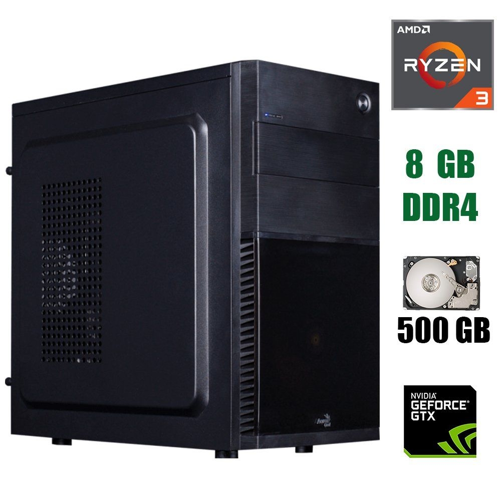 Б/в Aerocool CS-105 / AMD Ryzen 3 1200 (4 ядра по 3.1 - 3.4 GHz) / 8 GB DDR4 / 500 GB HDD / GeForce GTX 1050 Ti 4 GB