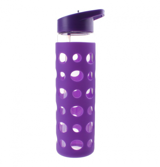 Пляшка Summit MyBento Eco Glass Bottle Sports Lid Silicone Cover Фіолетова 550 мл