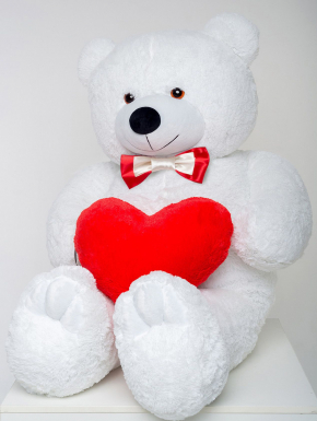 Ведмідь з серцем Mister Medved Білий 160 см