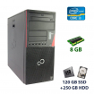 Б/в Fujitsu Esprimo P420 E85+ Tower / Intel Core i3-4130 (2 ядра по 3.4 GHz) / 8 GB DDR3 / 120 GB SSD+250 GB HDD