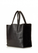 Шкіряна сумка Soho з велюровими вставками, чорна / POOLPARTY