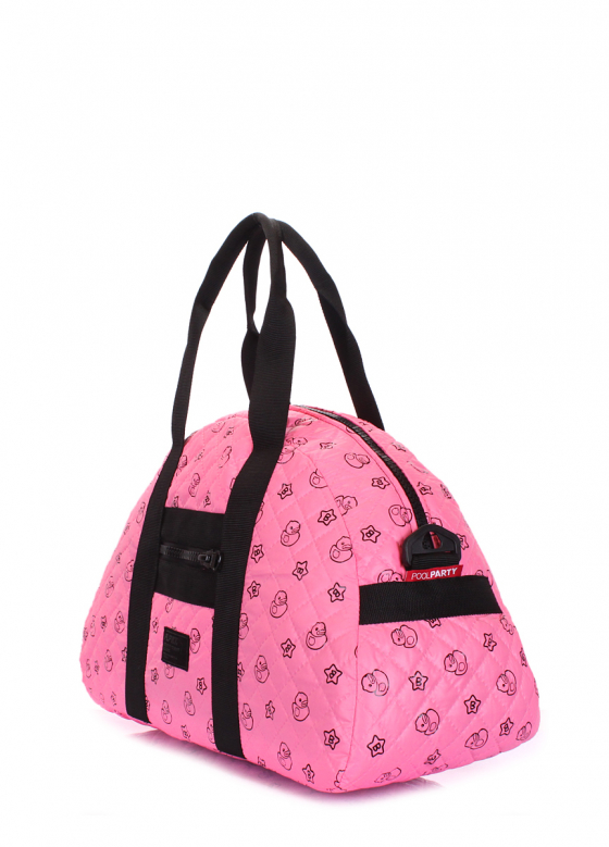 Стьобана сумка Alaska з качечками, рожева / POOLPARTY
