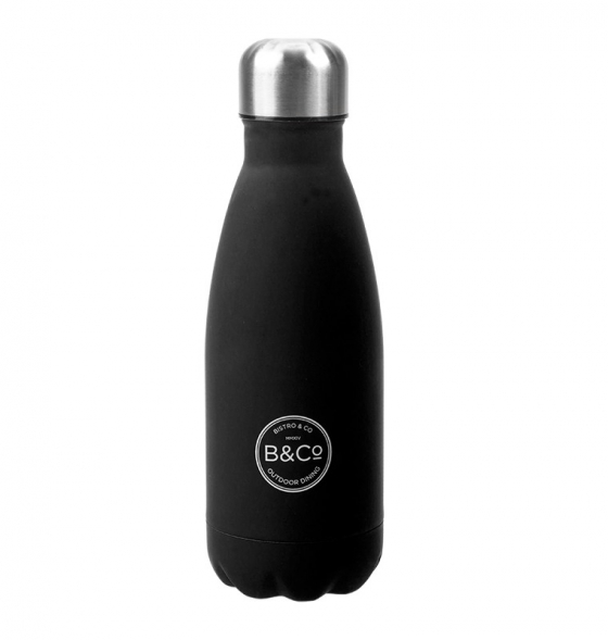 Термопляшка Summit B&Co Thermal Bottle Rubberized Чорна 350 мл