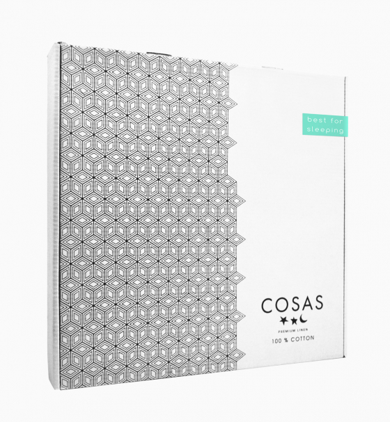 Комплект полуторної постільної білизни DOTS SILVER WHITE (Cosas)