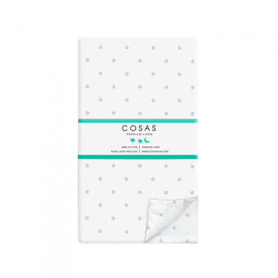 Комплект полуторної постільної білизни DOTS SILVER WHITE (Cosas)