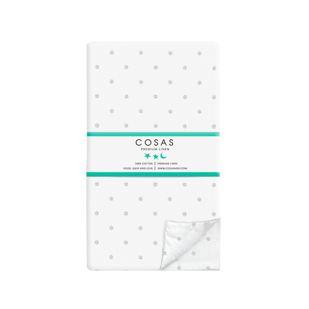 Комплект полуторної постільної білизни DOTS SILVER WHITE (Cosas)