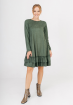 Сукня замшева з рюшами, зелена / Bessa
