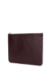 Шкіряна сумочка-клатч 2D з фактурою під рептилію, коричнева / POOLPARTY