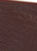 Шкіряна сумочка-клатч 2D з фактурою під рептилію, коричнева / POOLPARTY