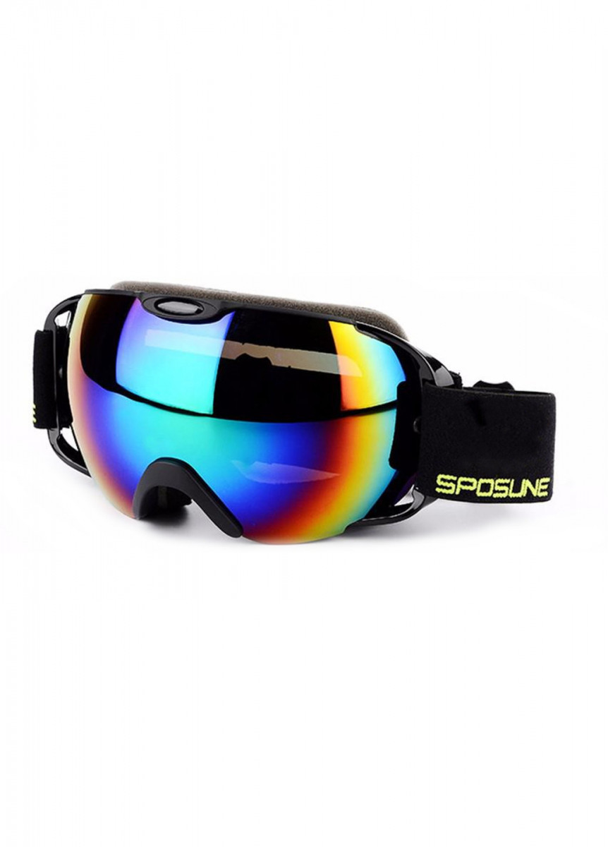 Маска для лиж і сноуборда Sposune HX012-1 Glossy Black-Revo Rainbow