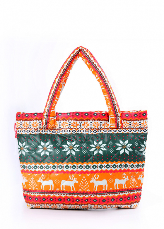 Дута сумка з північним візерунком та оленями, помаранчева / POOLPARTY