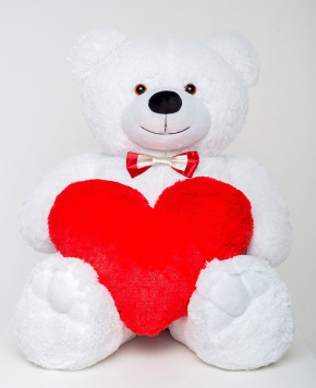 Ведмідь з серцем Mister Medved Білий 130 см
