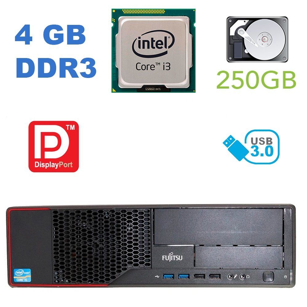 Б/в Fujitsu Esprimo E710 SFF / Intel Core i3-3240 (2 (4) ядра по 3.4 GHz) / 4 GB DDR3 / 250 GB HDD / DVD-ROM / Windows 7 Pro