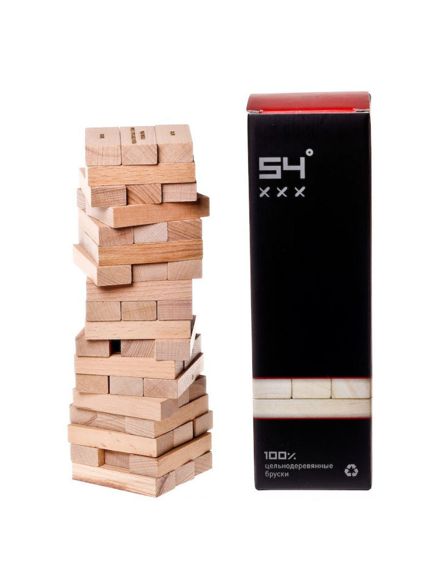 Вежа алкогольна "54 градуса XXX" / Jenga, Джанга, Дженга російською мовою (GaGa Games)