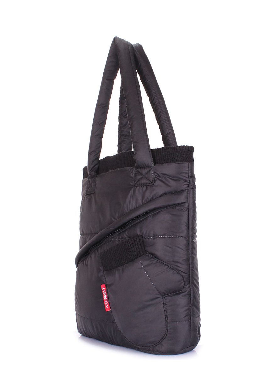 Стьобана сумка Mitten з рукавичкою, чорна / POOLPARTY