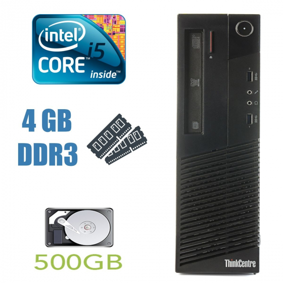 Б/в Lenovo ThinkCentre M93p Desktop / Intel Core i5-4570 (4 ядра по 3.2-3.6 GHz) / 4GB DDR3 / 500GB HDD / USB 3.0
