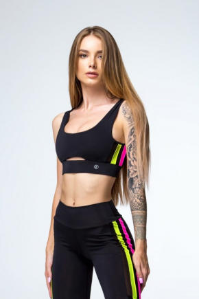 Жіночий топ спортивний Bra Neon, чорний / Designed for Fitness